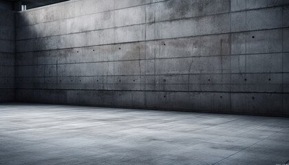 Poster - Modern concrete flooring design in empty apartment with bright backdrop generated by AI