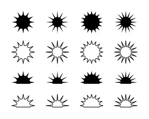 Canvas Print - Simple Suns Collection – Set of flat suns and outlines