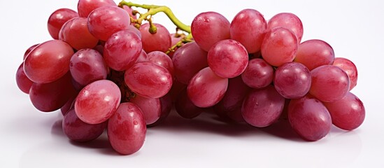 Red grapes isolated on white background