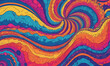 © Zain - Groovy psychedelic abstract wavy decorative funky background. Hippie trendy design
