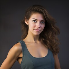 Poster - Portrait of a young woman with long brown hair