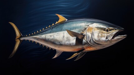 Canvas Print -  a painting of a fish with it's mouth open and it's mouth wide open, with its mouth wide open and it's mouth wide open.