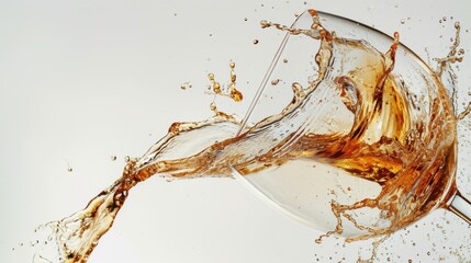 Sticker -  a glass filled with orange liquid on top of a white counter top with water splashing out of the top of the glass and the bottom of the glass to the bottom of the glass.