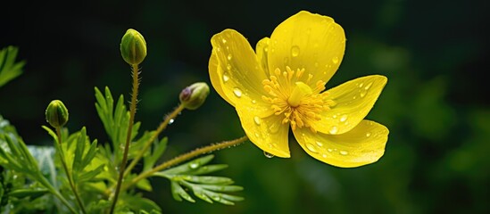 Wall Mural - Buttercup closeup - small bloom.