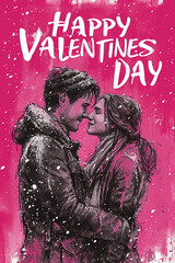 Wall Mural - Valentines letter card design, with 