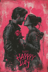 Wall Mural - Valentines letter card design, with 