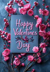 Wall Mural - Valentines letter card design, with 