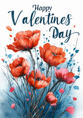 Wall Mural - Valentines letter card design, with 