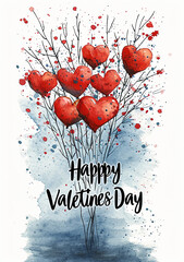 Wall Mural - Valentines letter card design, with 