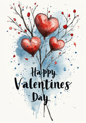 Wall Mural - Valentines letter card design, with 
