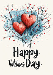 Wall Mural - Valentines letter card design, with 
