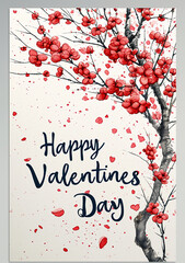 Wall Mural - Valentines letter card design, with 