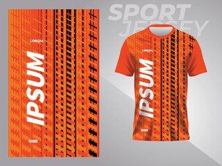 Wall Mural - orange and black sport jersey pattern with mockup template design