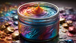 innovative colorful hair  jell in the transparent tub  