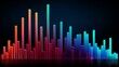 Colorful Data Analysis Bars in 3D Visualization - Business Intelligence and Market Trends Conceptual Graphic