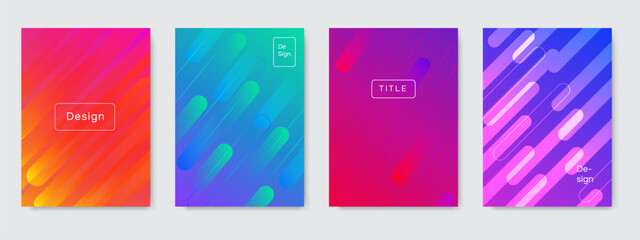 Abstract gradient color shape texture for book cover template vector set