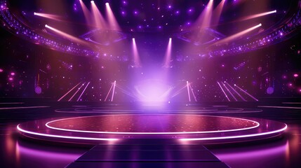 spotlight stage purple background illustration performance theater, drama concert, show production spotlight stage purple background