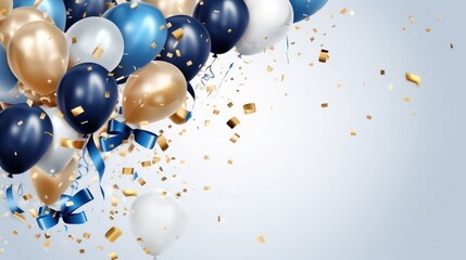 Abstract of celebration party banner with colorful color balloons background, Generative AI