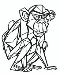 Wall Mural - illustration of a monkey