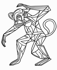 Wall Mural - illustration of a monkey