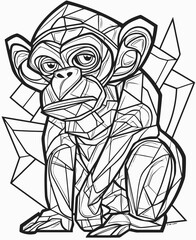 Wall Mural - illustration of a monkey