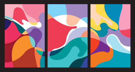 Aufkleber - Vector colorful abstract psychedelic liquid and fluid background pattern