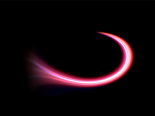 Wall Mural - Pink light lines of speed movement. Light everyday glowing effect. Semicircular wave. Light trail curve swirl. Neon lines of speed and fast wind. Optical fiber incandescent. Pink glowing shiny.