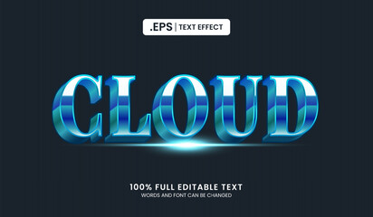 Wall Mural - Design editable text effect, cloud text vector illustration