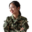 © Ari - Asian woman in Paramilitary Forces uniform on transparent background