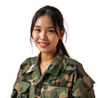 © Ari - Asian woman in Paramilitary Forces uniform on transparent background