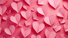  Valentines Day Paper Art Hearts Shape Pattern