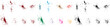 Droplet splatters set of grunge texture black, green, red, purple, blue, pink color brush stroke blood background set