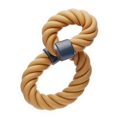 Poster - 3D Number 8 Shape Rope Text. 3d illustration, 3d element, 3d rendering. 3d visualization isolated on a transparent background