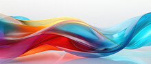 Modern 3D Abstract Design With Flowing, Colorful Lines And Glass-like Texture.