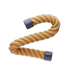 Poster - 3D Number 2 Shape Rope Text. 3d illustration, 3d element, 3d rendering. 3d visualization isolated on a transparent background