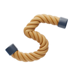 Poster - 3D Number 5 Shape Rope Text. 3d illustration, 3d element, 3d rendering. 3d visualization isolated on a transparent background