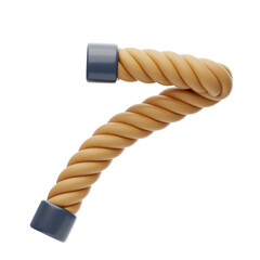Poster - 3D Number 7 Shape Rope Text. 3d illustration, 3d element, 3d rendering. 3d visualization isolated on a transparent background