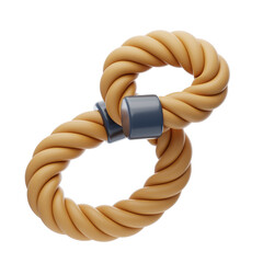 Poster - 3D Number 8 Shape Rope Text. 3d illustration, 3d element, 3d rendering. 3d visualization isolated on a transparent background