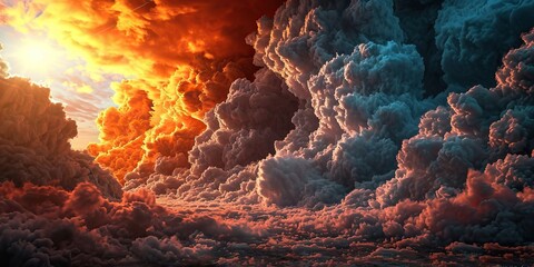 Wall Mural - magical multicolored cloudscape in a fairytale sky