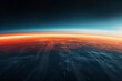 Panoramic view of twilight gradient over earthly terrain, suitable for cinematic backgrounds and environmental awareness campaigns.