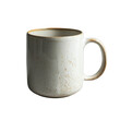 A textured, neutral-toned ceramic mug, perfect for a cosy coffee or tea. Transparent background.