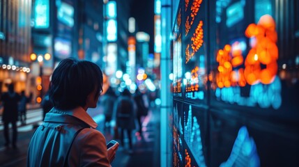 investor on street world of finance with striking visuals of bustling stock exchanges, dynamic market charts, and successful investment strategies