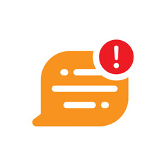 Poster - message with alert mark, reminder concept illustration flat design vector. simple modern graphic element for infographic, icon