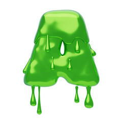 Poster - A  Letter 3D Shape Slime Text. 3d illustration, 3d element, 3d rendering. 3d visualization isolated on a transparent background