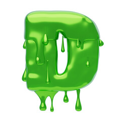 Poster - D  Letter 3D Shape Slime Text. 3d illustration, 3d element, 3d rendering. 3d visualization isolated on a transparent background