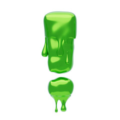 Poster - Exclamation Sign Symbol 3D Shape Slime Text. 3d illustration, 3d element, 3d rendering. 3d visualization isolated on a transparent background