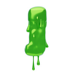 Poster - J  Letter 3D Shape Slime Text. 3d illustration, 3d element, 3d rendering. 3d visualization isolated on a transparent background