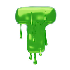 Poster - T  Letter 3D Shape Slime Text. 3d illustration, 3d element, 3d rendering. 3d visualization isolated on a transparent background