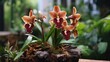Brown Cattleya Orchid.. Generative AI