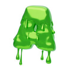 Poster - A  Letter 3D Shape Slime Text. 3d illustration, 3d element, 3d rendering. 3d visualization isolated on a transparent background